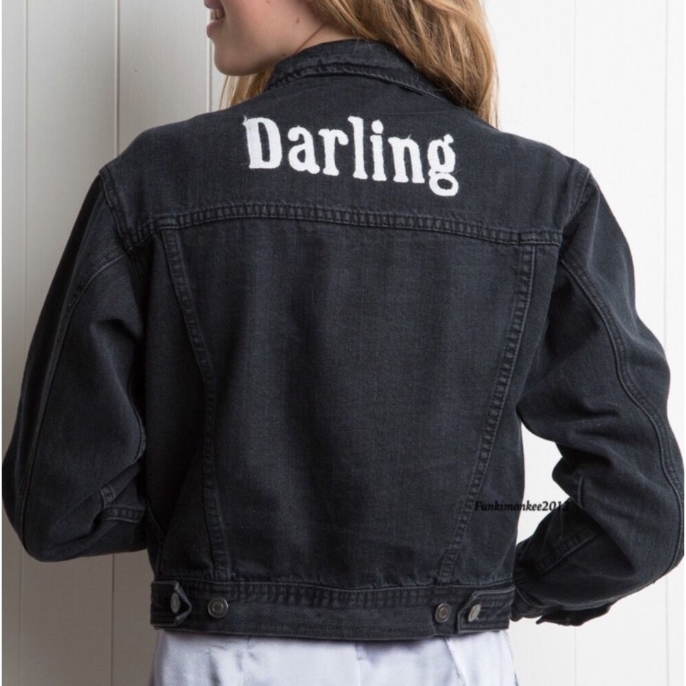 Rare Brandy Melville Darling Black Denim Jacket