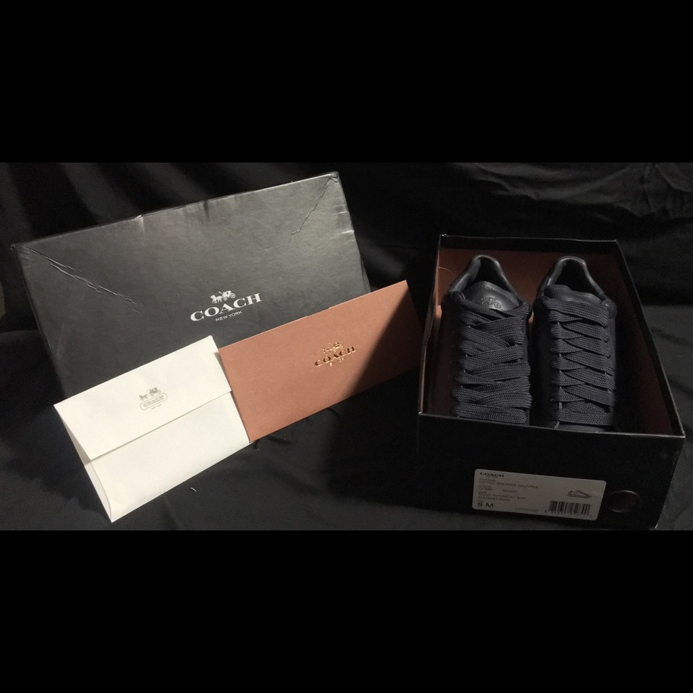Black Coach Platform Sneakers/Shoes (Authentic)