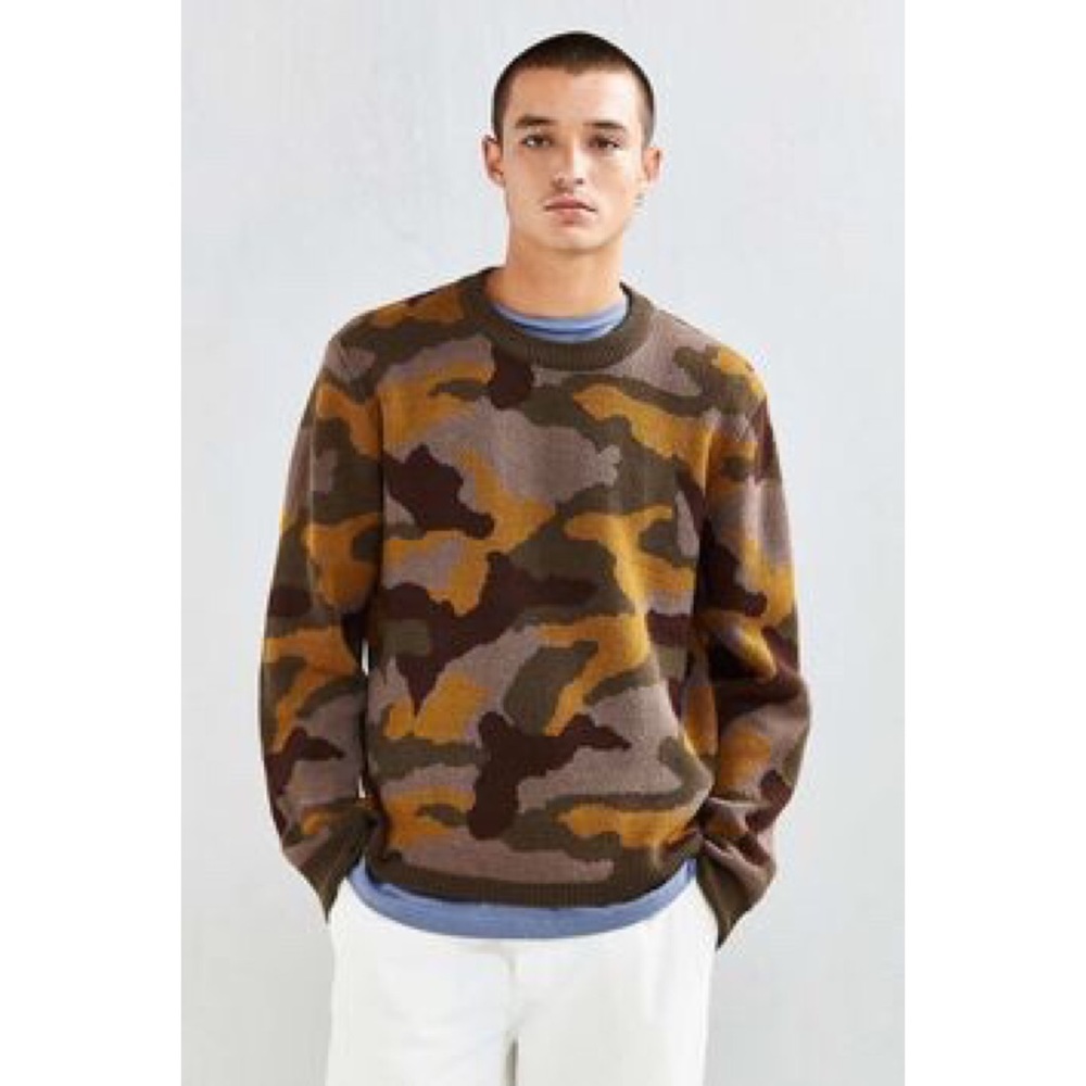 Urban Outfitters Camo Crew Neck Sweater Top New - Picture 8 of 8