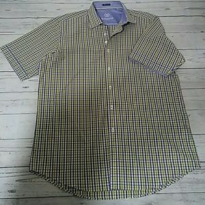 Bugatchi Uomo Mens Short Sleeve Shirt Sz M