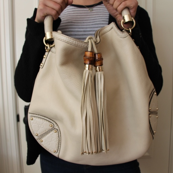 Gucci Cream Tassel Hobo Bag - Picture 3 of 4