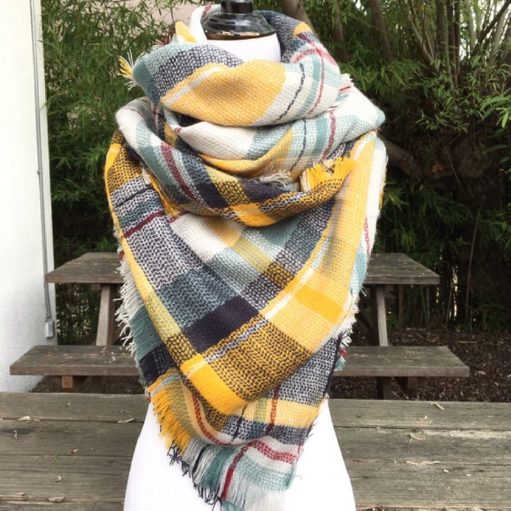 ❄️❄️New Tartan plaid Oversized Blanket Scarf
