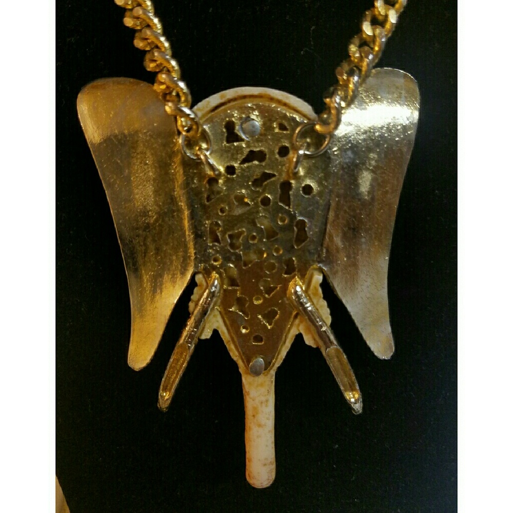 Vintage large elephant statement necklace - Picture 3 of 4