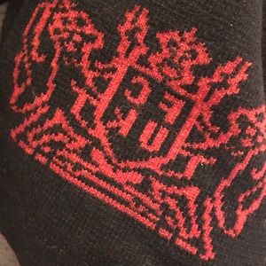 Lion Crest black red Lamb Wool Scarf REVERSIBLE Lion Crest black red Lamb Wool Scarf REVERSIBLE