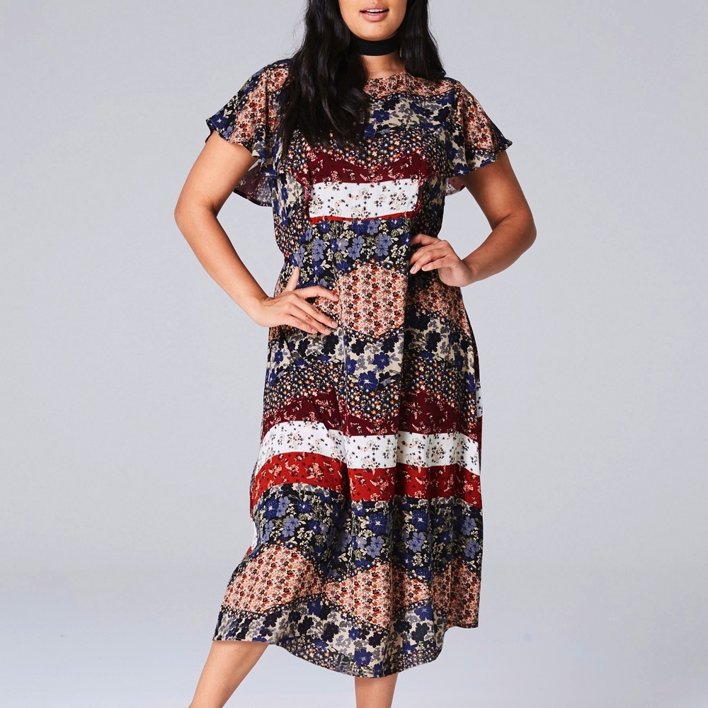 {Simply Be} Floral Midi Dress