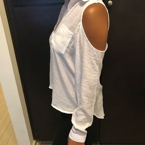 White blouse with open shoulders