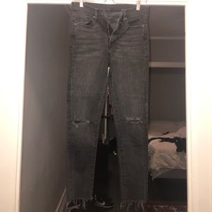 Urban Outfitter Ripped Cropped Black Denim BDG