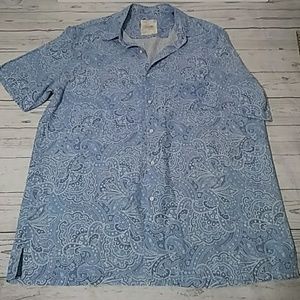 Tasso Elba Island 75% Silk 25% Linen Shirt Sz XL