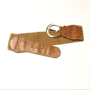 Waist Belt Boho Crochet Stretch  - Tan Brown