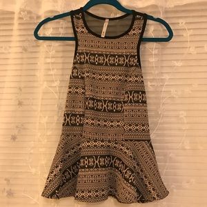 Peplum shirt with shear back FIRM PRICE