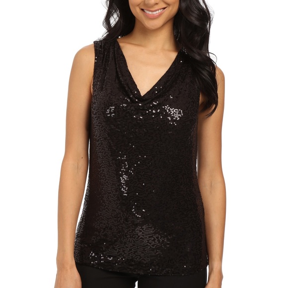 Calvin Klein Tops - NWT Calvin Klein Black Sequin Sleeveless Top