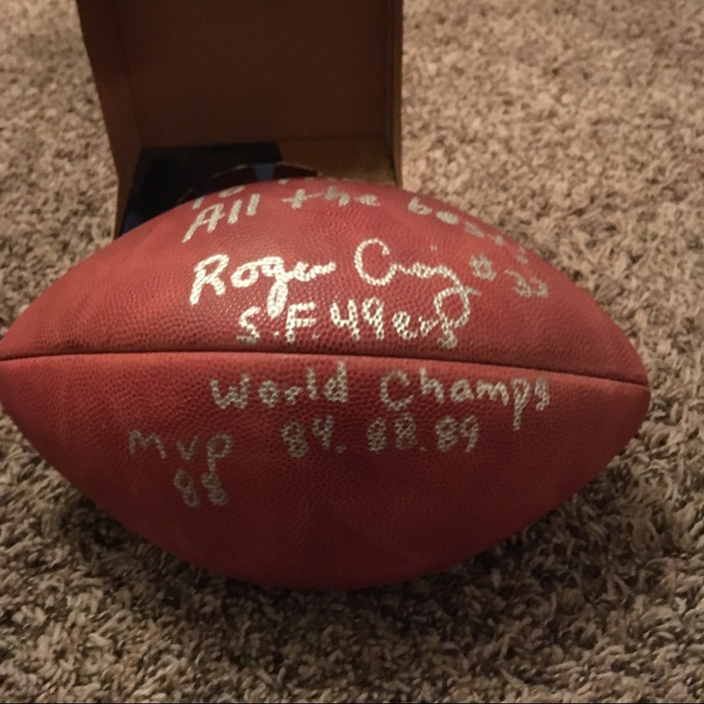 3x Super Bowl Champion Roger Craig signed Football