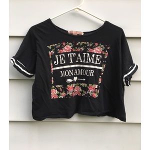 Loose Black Crop Top 🖤