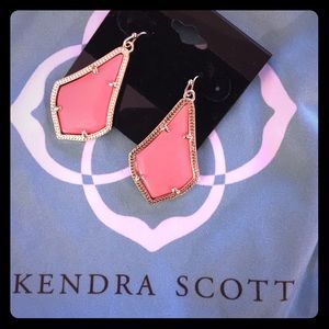KS Coral & Gold drop earrings. EUC