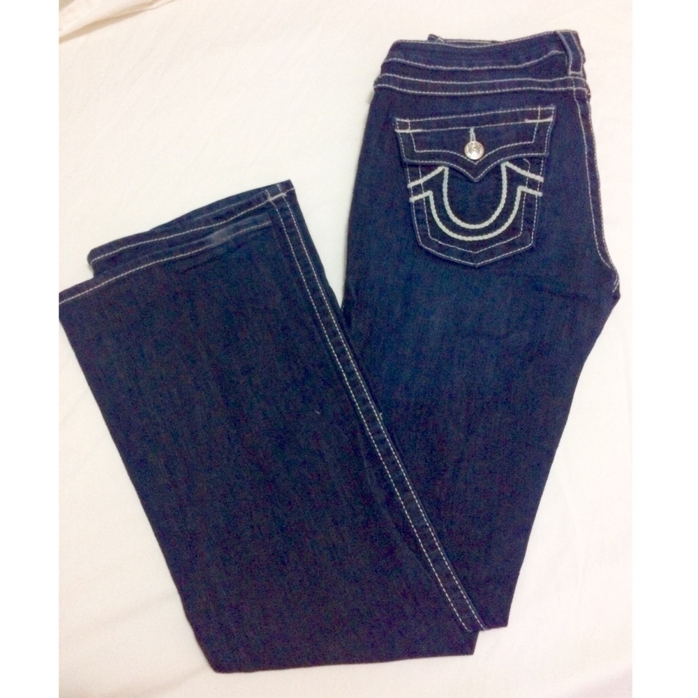 True Religion Petite Flare dark Denim Jeans