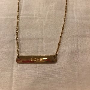 Gold love bar necklace