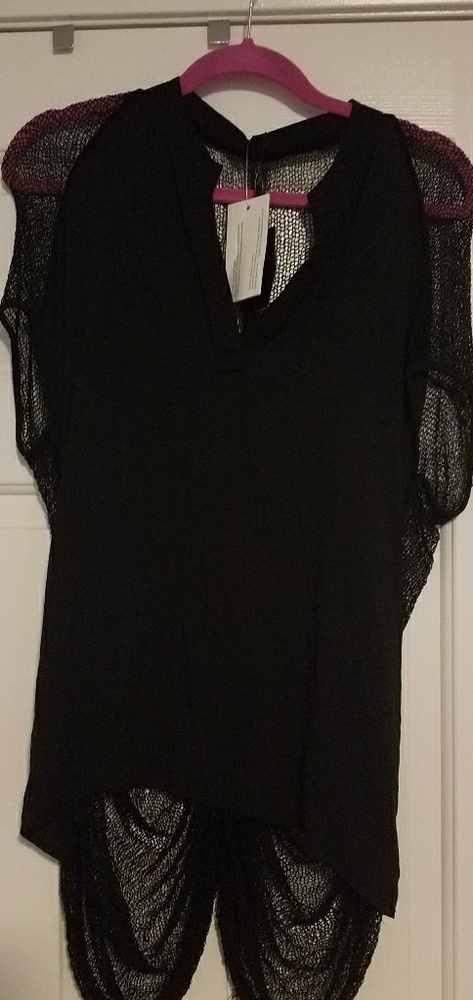 Sexy black c-thru  back shirt