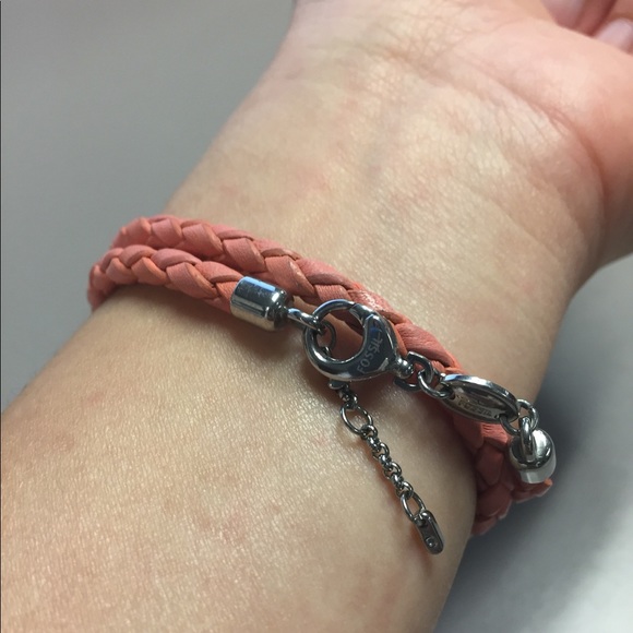 Fossil JF01201 Peach Leather Bracelet - Picture 2 of 5
