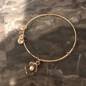 Gold Alex and ani clam bracelet