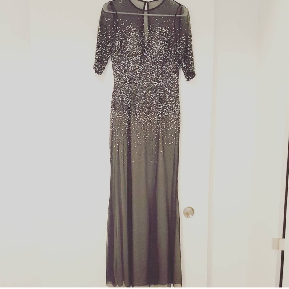 Hot pick!dazzling Beaded mesh gown