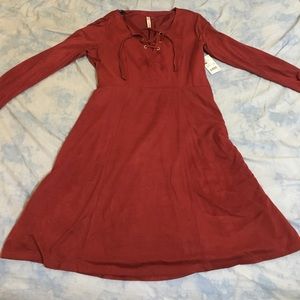 NY collection wine red dress