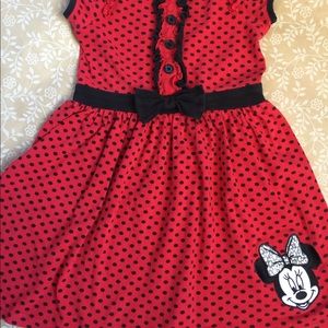 Red Minnie Mouse dress with black polka dots Red Minnie Mouse dress with black polka dots