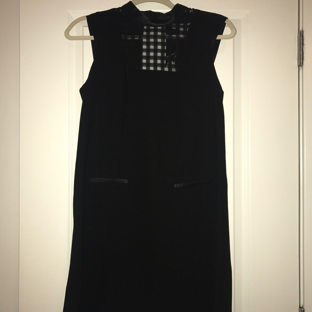 LITTLE BLACK DRESS WITH LEATHER TRIM!!