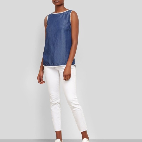 Kenneth Cole New York fringe cross back denim tank - Picture 2 of 8