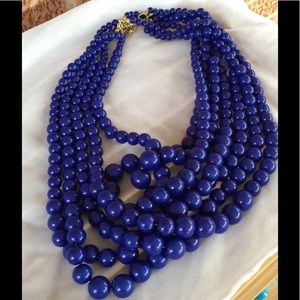 Gorgeous navy blue multistrand Necklac