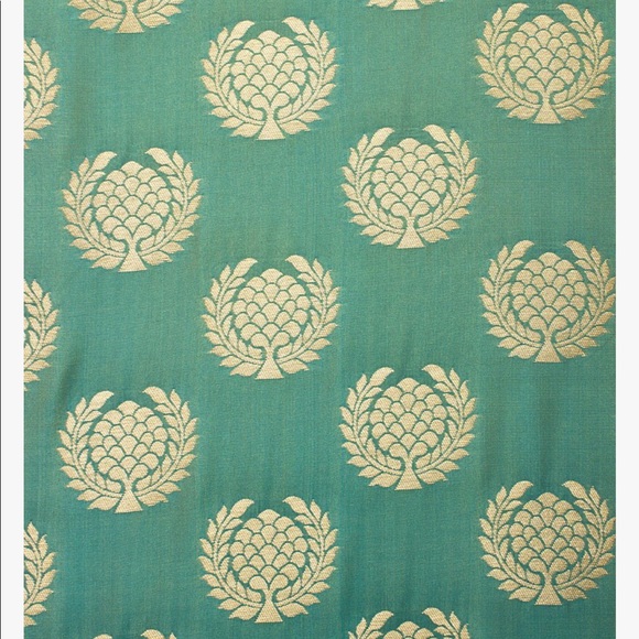 Green taffeta silk fabric from India 3 meters - Picture 3 of 3