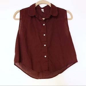American Apparel - Crop Button Up Top American Apparel - Crop Button Up Top