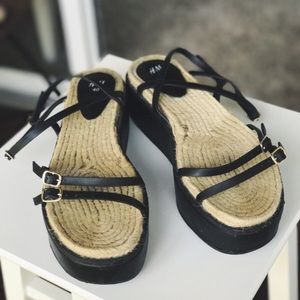 H&M Platform Espadrille Strappy Sandals