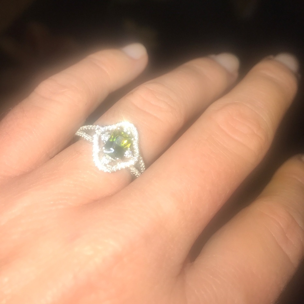 green tourmaline ring. so pretty.