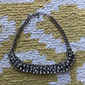 Faux Diamond and a Chain Statement Necklace Faux Diamond and a Chain Statement Necklace