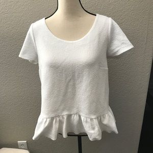 Anthropologie Postmark white peplum top large Anthropologie Postmark white peplum top large