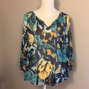 Floral Peasant Top