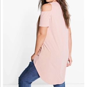 Blush cold shoulder top