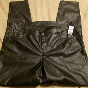 Faux leather jeans