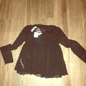 FREE PEOPLE BLACK LACE TOP FREE PEOPLE BLACK LACE TOP