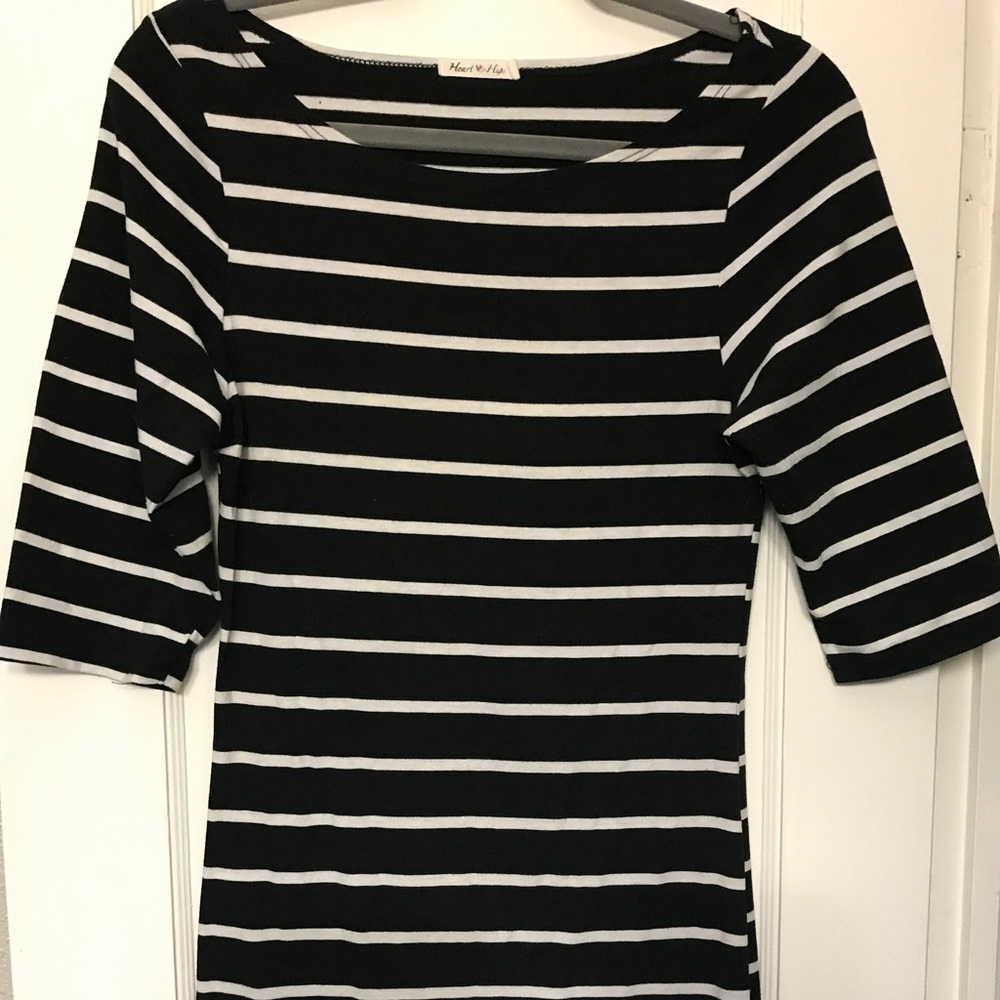 Black and White Striped Dress