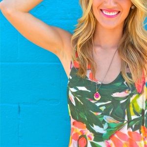 Nicole Miller floral green tank blouse Nicole Miller floral green tank blouse