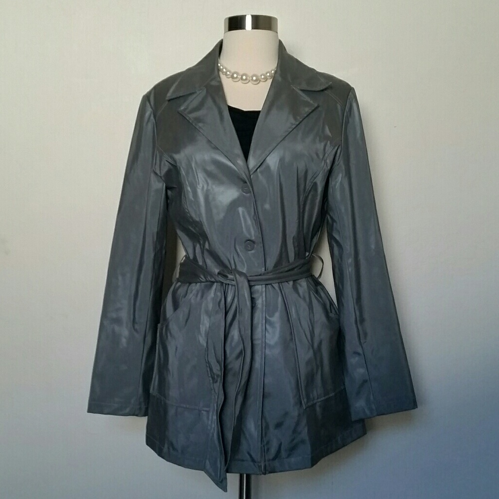 Pleather coat with belt