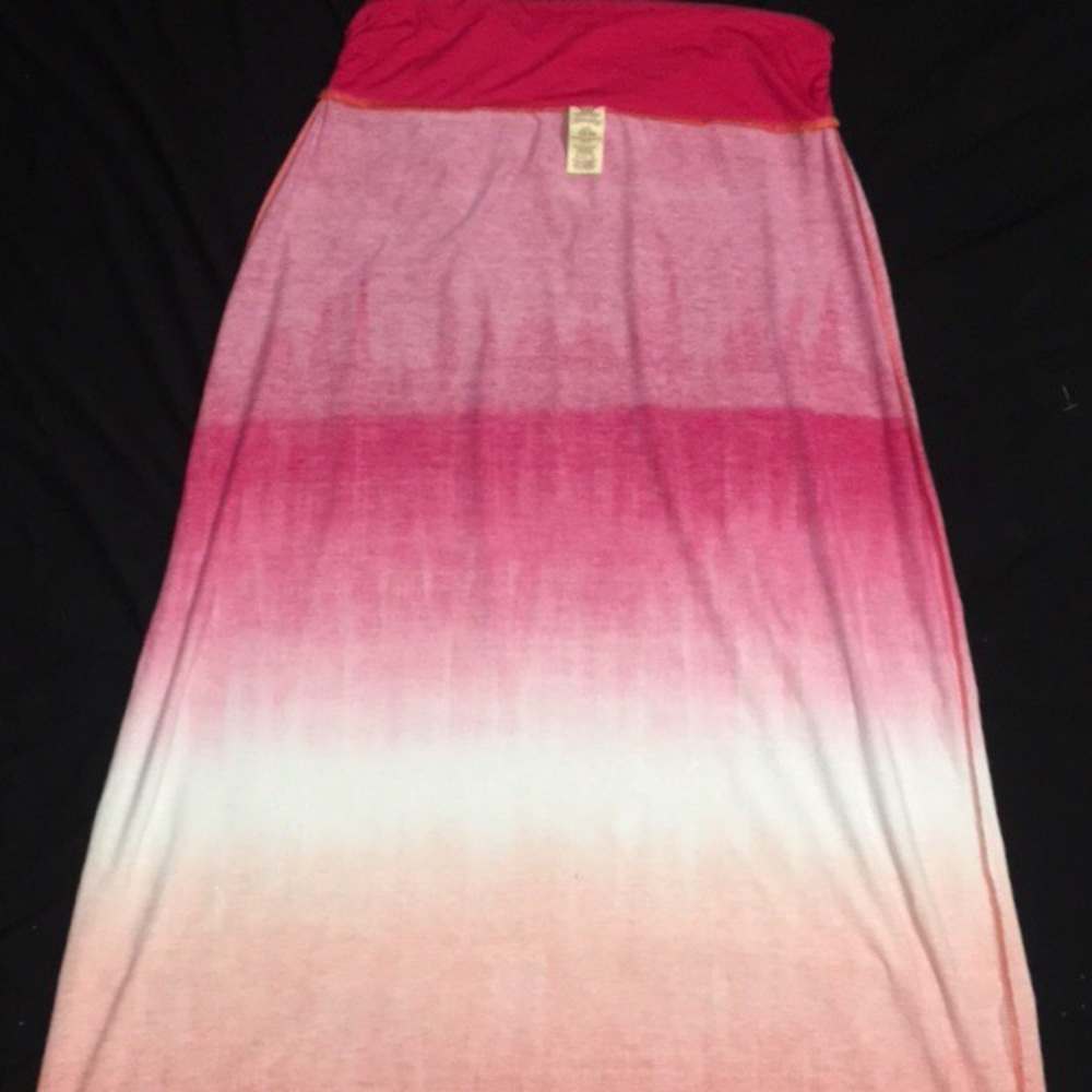 Pink-White-Peach Ombré Maxi Skirt