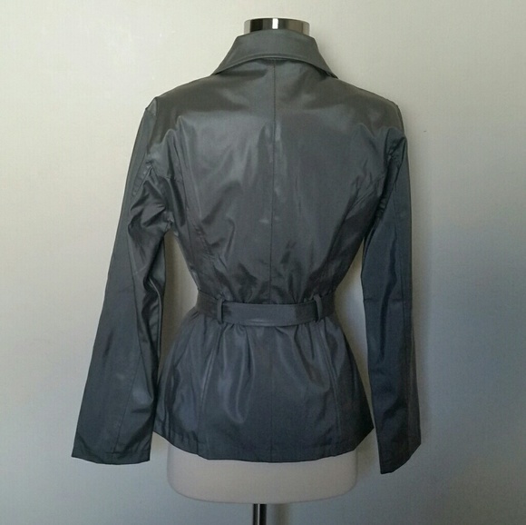 Pleather zip up coat with belt - Picture 2 of 3