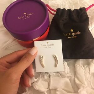 Kate Spade dainty sparklers gold earrings crawlers Kate Spade dainty sparklers gold earrings crawlers