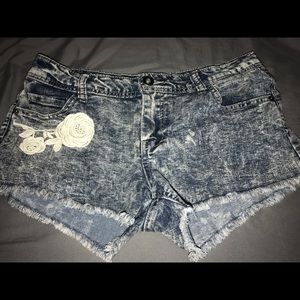 Faded Denim Shorts