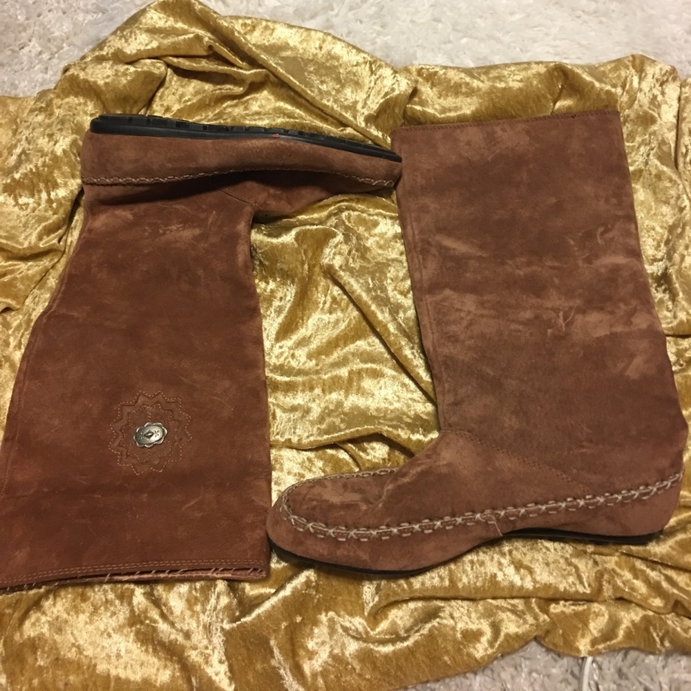 😍Hush puppies Leather moccasins tannish brown