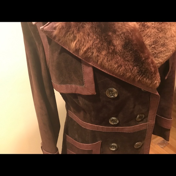 "Pimps Up Fur Down" Suede and Faux Fur Trench - Picture 2 of 8