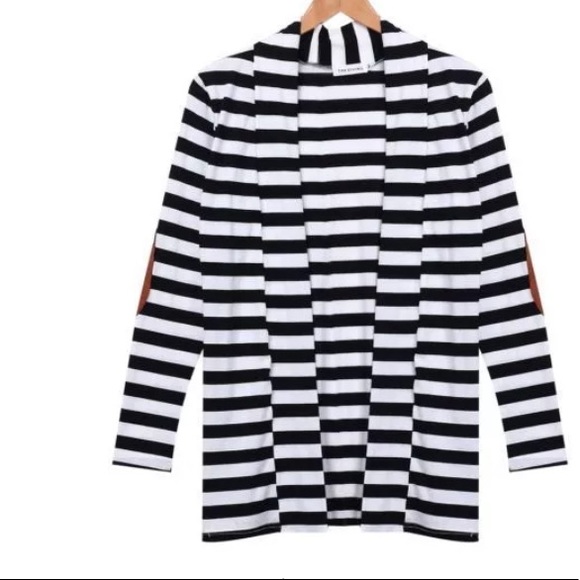 Elbow patch striped cardigan - Picture 4 of 5