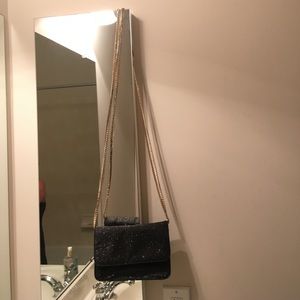 Steve Madden glitter cross body gold chain - new